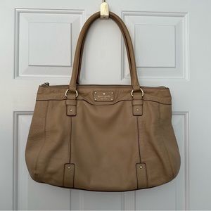 Kate Spade Teegan Berkshire Shoulder Bag Purse Pebble Leather Cafe Tan Beige